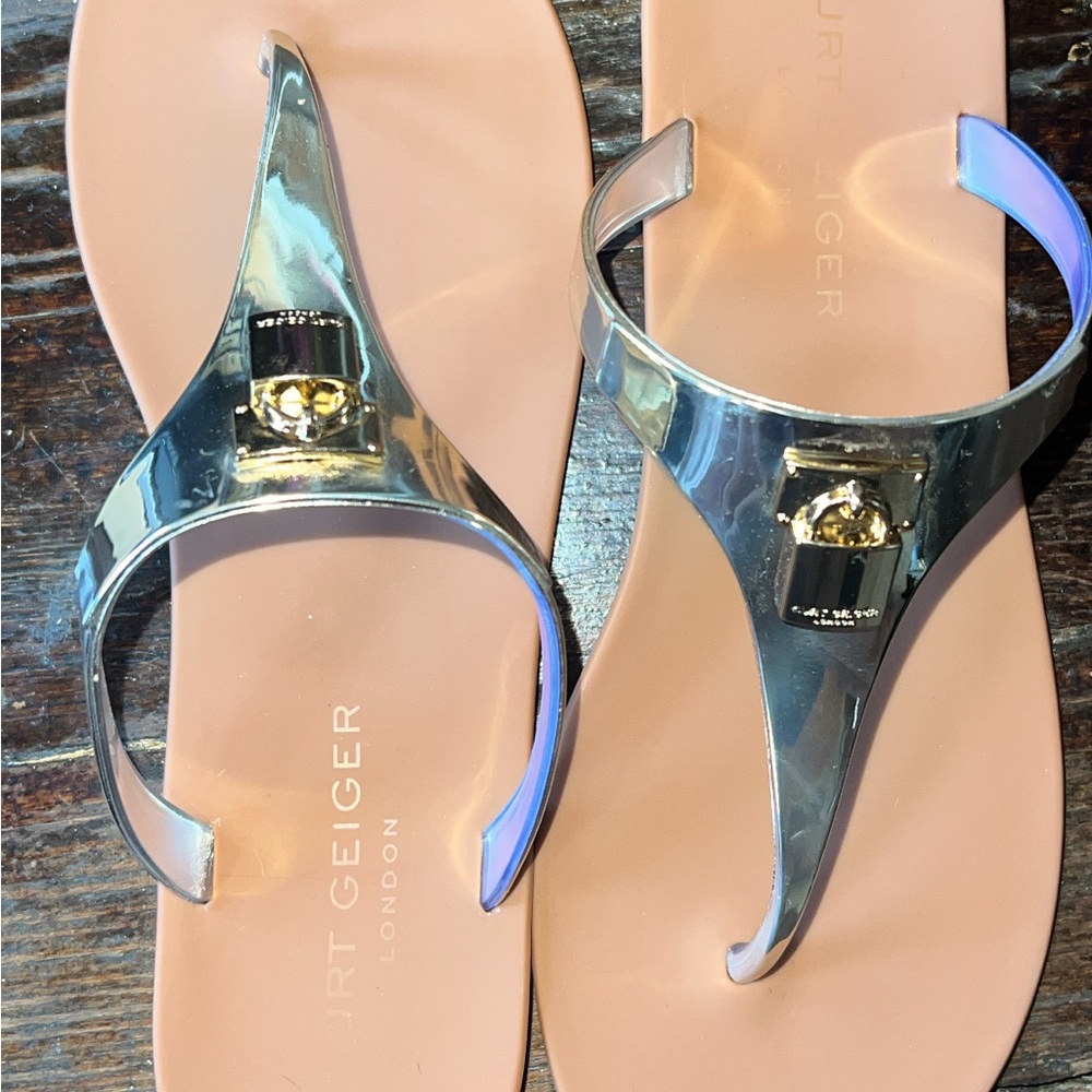 Kurt Geiger Metallic Silver Sandals